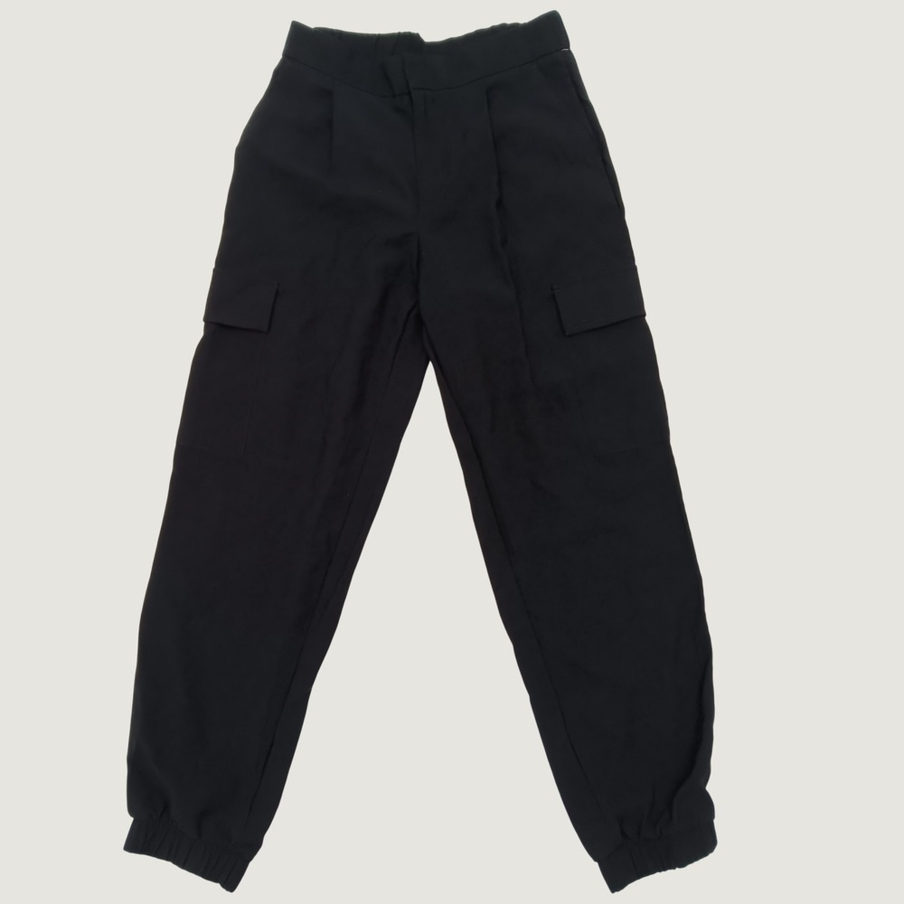 A New Day Womens Black Cargo Jogger Pants Size 6 Utility Streetwear Relaxed Fit